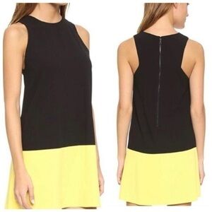 Alice + Olivia women’s colorblock black and yellow Dorma dress